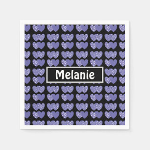 Servilleta De Papel Corazones púrpuras