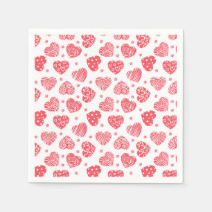 Servilleta De Papel Corazones rojos Día de San Valentín Amor