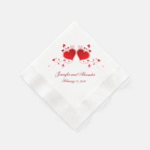 Servilleta De Papel Corazones Rojos Día de San Valentín Boda