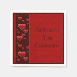 Servilleta De Papel Corazones Rojos Románticos Celebración del Día de