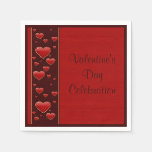 Servilleta De Papel Corazones Rojos Románticos Celebración del Día de 
