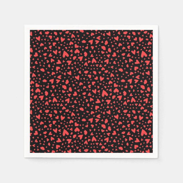 Servilleta De Papel Corazones rojos y besos (Anverso)