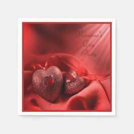 Servilleta De Papel Corazones románticos y seda Día de San Valentín