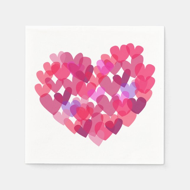 Servilleta De Papel Corazones rosados (Anverso)