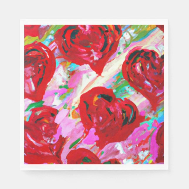 Servilleta De Papel Corazones rosados (Anverso)