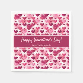 Servilleta De Papel Corazones rosados con El día de San Valentín de te