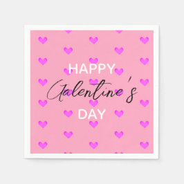 Servilleta De Papel Corazones rosados felices Día de las Galentinas