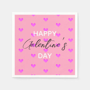 Servilleta De Papel Corazones rosados felices Día de las Galentinas