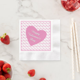 Servilleta De Papel Corazones rosados patrón romántico