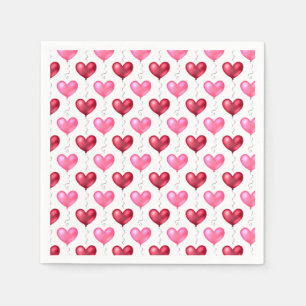 Servilleta De Papel Corazones rosados y rojos Día de San Valentín Amor