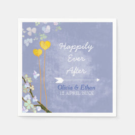 Servilleta De Papel Corazones rústicos de país que polvalizan Boda azu