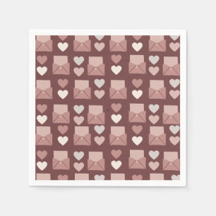 Servilleta De Papel corazones voladores, sobres de amor y teléfonos mó