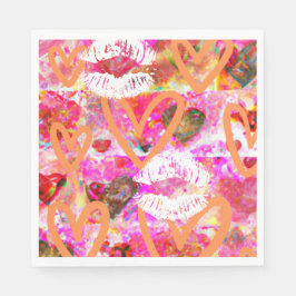 Servilleta De Papel Corazones y labios