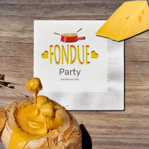 Servilleta De Papel Corazones y olla de Fondue - fiesta