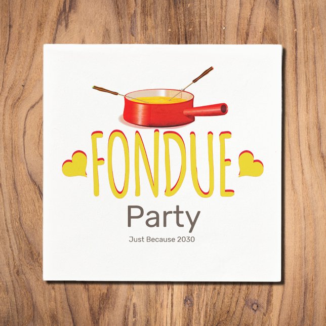 Servilleta De Papel Corazones y olla de Fondue - fiesta (Subido por el creador)