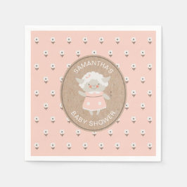 Servilleta De Papel Cordero de Chica rosa lindo Baby Shower Napkin