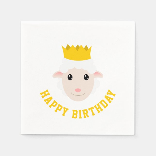 Servilleta De Papel Cordero de cumpleaños feliz (Anverso)