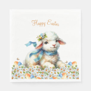 Servilleta De Papel Cordero de Pascua Personalizado Acuarela