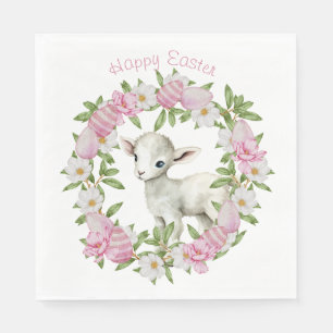 Servilleta De Papel Cordero de Pascua Personalizado Acuarela