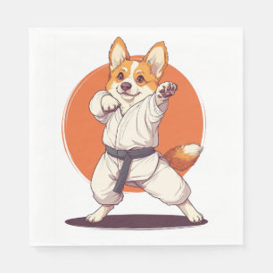 Servilleta De Papel Corgi de Karate � Perro de Artes Marciales
