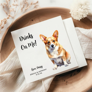 Servilleta De Papel Corgi Dog Boda