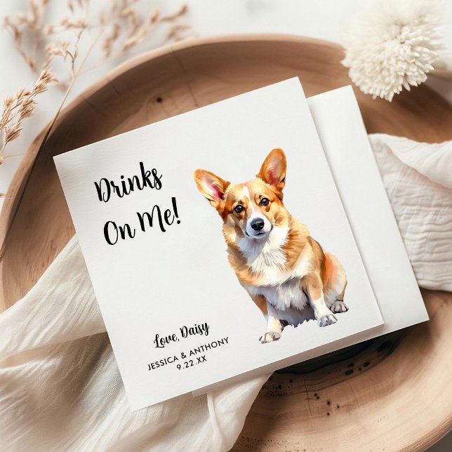 Servilleta De Papel Corgi Dog Boda (Subido por el creador)