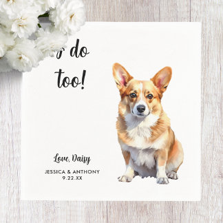 Servilleta De Papel Corgi Dog Boda