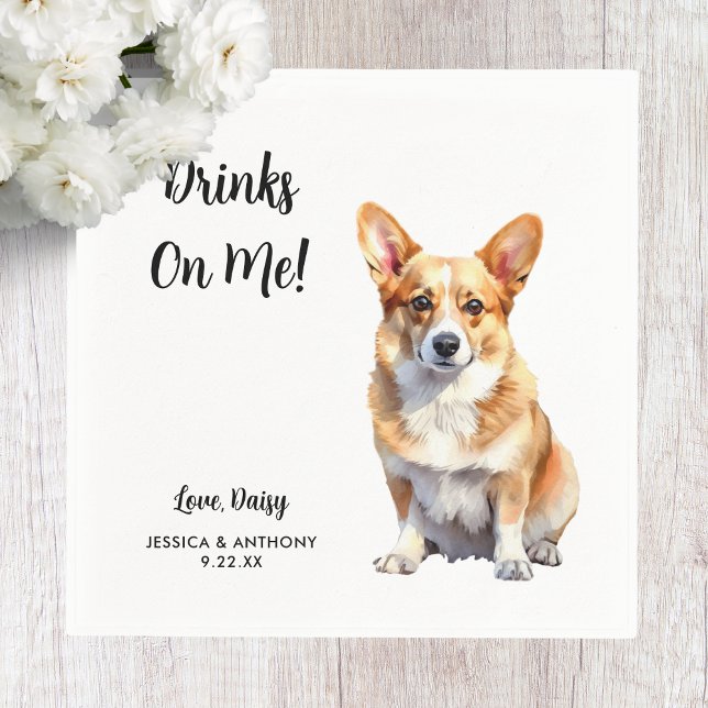 Servilleta De Papel Corgi Dog Boda (Subido por el creador)