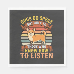 Servilleta De Papel Corgi Dogs Do Speak Vintage Quote