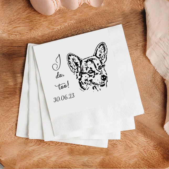 Servilleta De Papel Corgi Galés Yo También Perro Personalizado Cocktai (Subido por el creador)