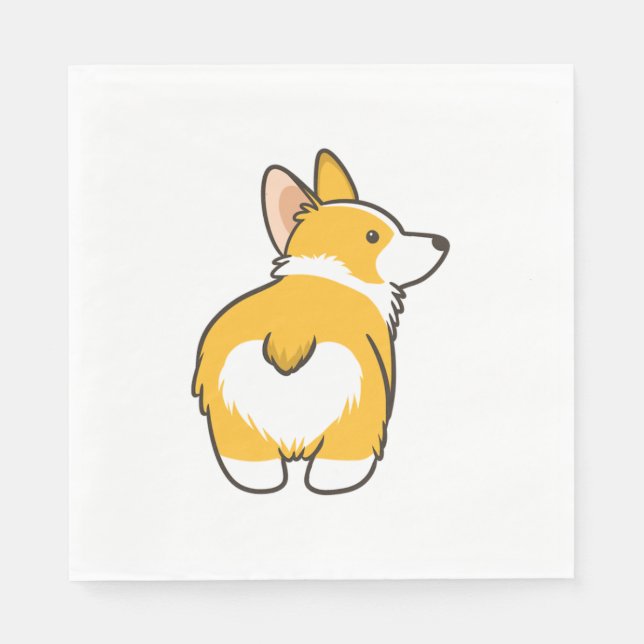 Servilleta De Papel Corgi Heart Butt (Anverso)