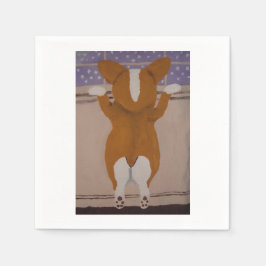 Servilleta De Papel Corgi looking out window