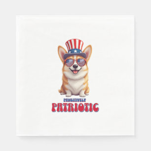 Servilleta De Papel Corgi Patriota - Patriótico Positivamente
