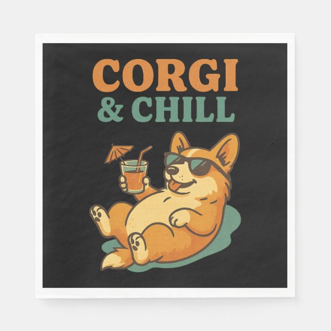 Servilleta De Papel Corgi y Chill (Anverso)