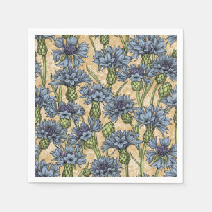 Servilleta De Papel Cornflores azules, flores silvestres en amarillo h