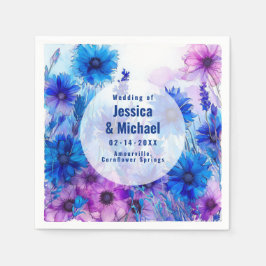 Servilleta De Papel 💍 🪻 Cornflowers y Lavender Elegance