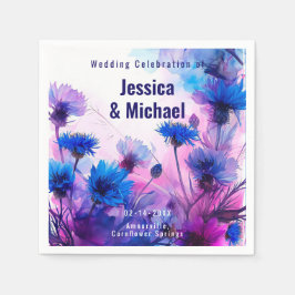 Servilleta De Papel 💍 🪻 Cornflowers y Lavender Elegance