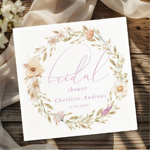 Servilleta De Papel Corona boho elegante, letra a mano para Bridal Sho