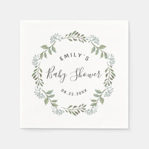 Servilleta De Papel Corona botánica de Sage Greenery Baby Shower