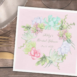 Servilleta De Papel Corona de bienvenida de vegetación suculenta para 