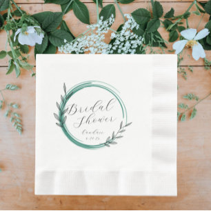 Servilleta De Papel Corona de boda de color verde esmeralda simple