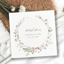 Servilleta De Papel Corona de boda de flores silvestres de color lila 
