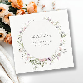 Servilleta De Papel Corona de boda de flores silvestres de color lila 