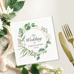 Servilleta De Papel Corona de Boda de Vegetación Floral Geométrica