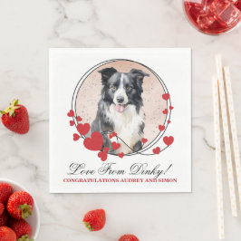 Servilleta De Papel Corona de corazón rojo de Border Collie Foto de pe