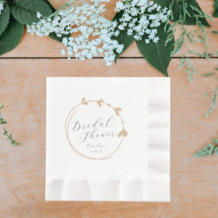 Servilleta De Papel Corona de corazón simple beige para la ducha nupci
