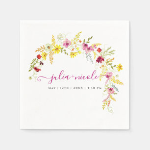 Servilleta De Papel Corona de flores de orquídea silvestre rosa púrpur