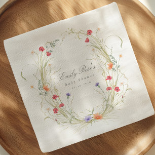 Servilleta De Papel Corona de flores silvestres - Fiesta de baby showe