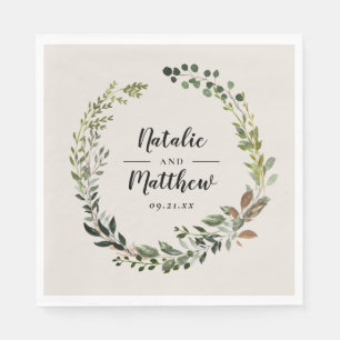 Servilleta De Papel Corona de follaje rústico boda de otoño e invierno