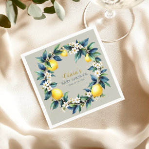 Servilleta De Papel Corona de limón de Amalfi Ciao Baby Shower itali